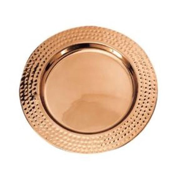 Old Dutch International Old Dutch International OS866 Set-6 13 in. Dia. Decor Copper Hammered Rim Charger Plates OS866